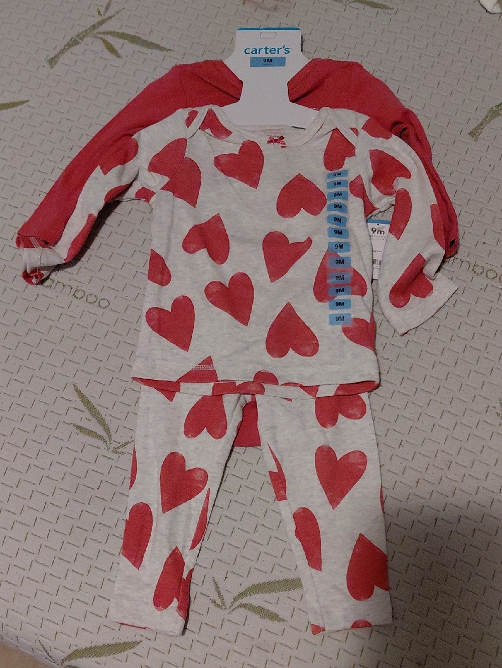 Carter's White & Red Heart Two-Piece Pajama Set